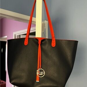 BCBG Tote with Bright Orange Accents